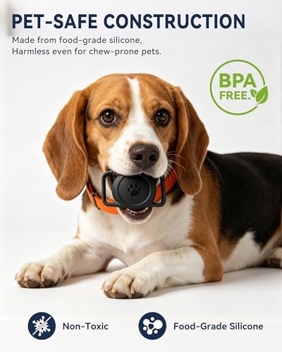 Citymore Hundehalsband für Apple Airtag,2er-Pack wasserdichtes katzenhalsband airtag,weiche Silikon-Airtag Hülle für Hunde und Katzen,airtag Halsband Katze für Haustierhalsband