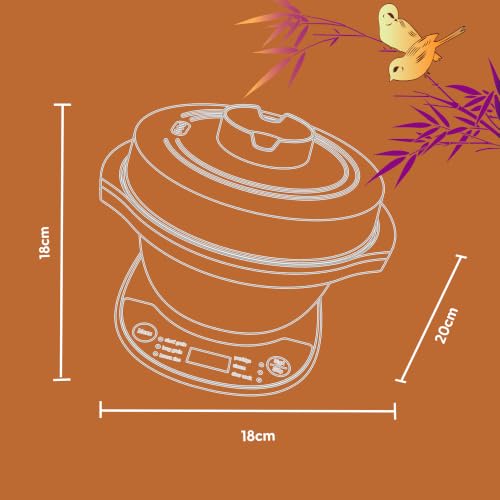 Yum Asia Kotori Mini-Donburi-Reiskocher mit fortschrittlicher Fuzzy-Logik, Ninja-Keramikschüssel (1 Tasse, 0,18l), 3 Reisfunktionen, 3 Multicooker-Funktionen, LED-Anzeige, 220–240V (Anthrazitschwarz) – Bild 4