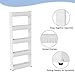 Slim Rolling Storage Cart - 5-Tier Utility Cart with Wheels for Bathroom, Kitchen, and Laundry Room - Bathroom Shelves by Lavish Home (White)