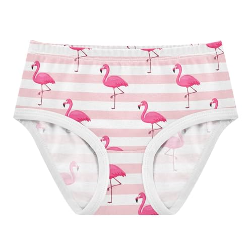 Joisal Cotton Toddler Girls Underwear Pink Flamingos Stripes Panties for Girl Durable Briefs Girls Undies 2t