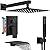 Midanya Rain Shower System Tub Shower Faucet Set Square Rainfall Head with Handheld Sprayer and Waterfall Tub Spout Rough-in Valve Included,12 Inch Matte Black