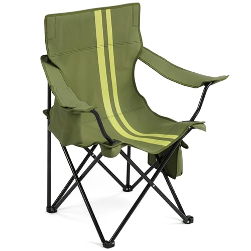 Outvita Heavy Duty Portable Camping Chair with Insulated Cooler, 350lbs Capacity, Foldable Outdoor Chair with Cup Holder & Side Pockets for Fishing, Tailgating, and Beach Use by Outvita - Used condition - US$30.02