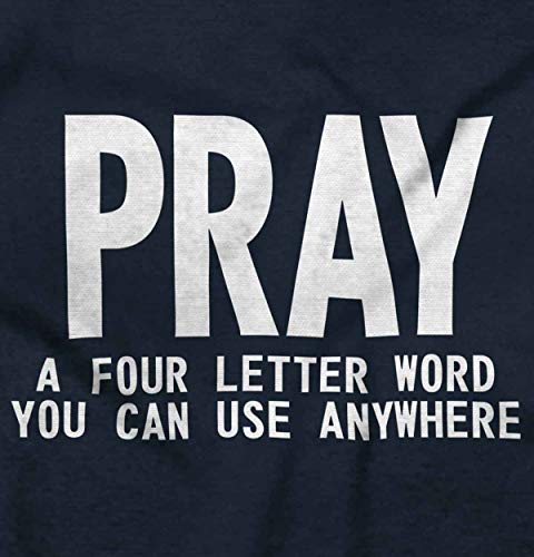 Christian Strong Pray Four Letter Word Religious Graphic T Shirt Men Or Women Navy #TOP1