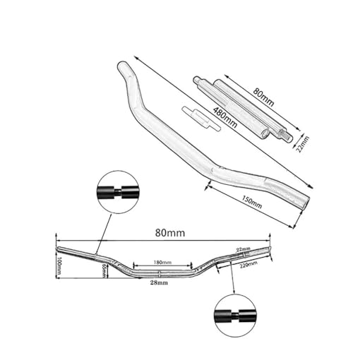Barra de equilibrio para motocross en rutas de montaña con manillar de 22 mm de aluminio CNC 6