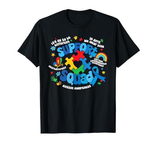 Family Autism Support Squad Autism Awareness Sped Teacher T-Shirt