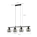 ZMH Pendelleuchte Esstisch Hängelampe Vintage - Schwarz Hängeleuchte Industrial Design Retro Esstischlampe E27 Metall 4 Flammig Esszimmerlampe für Esszimmer Küche Wohnzimmer Arbeitszimmer
