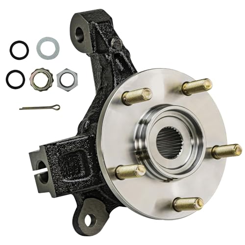 Image of Detroit Axle - Front Right Steering Knuckle for 2007-2012 Dodge Caliber, Passenger Side Steering Knuckle & Wheel Bearing Hub Assembly 2008 2009 2010 2011 Replacement