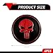 4PCS Car Wheel Center Hub Cap Cover, Metal Waterproof Rustproof Scratch-Resistant Wheel Hub Protector, Self-Adhesive Cool Skull Pattern Badge Sticker, Universal for Most Cars, Trucks, SUVs (Red)