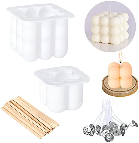 2 Pack of Candle Mold, Very Cute Silicone Mold with 20 Wicks Included for Candle Making, Soap Mold for Soap Making.