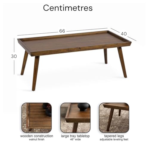 Image of Solid Sheesham Wooden Tables Coffee Table Solid Wood Tatami Coffee Table (66 * 40 * 30* Cm) (Walnut Small Size)