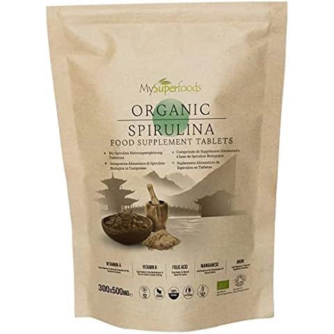 Spirulina Tablets | Organic | 300x500mg | Natural Immune System Booster | MySuperfoods Cover