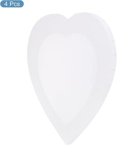 Miniatura 3 de PATIKIL Paneles de lienzos de pintura para pintura, paquete de 4 paneles de madera con forma de corazón de 12 x 12 pulgadas, paneles de arte en