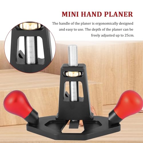 PEESHON Handfräshobel, Grundhobel Einhandhobel mit Verstellbar Nuttiefe 0-25cm Handhobe Router Flugzeug, Grundhobel Holzbearbeitungswerkzeug für die Handwerkliche Produktion(schwarz)