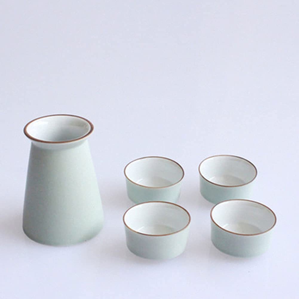 Juego de sake CHFYIJYHM de cerámica con 4 tazas, el regalo ideal para amantes del té