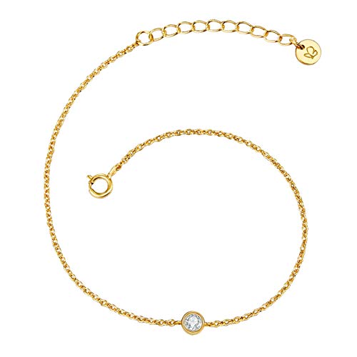 Preisvergleich Produktbild Glanzstücke München Damen-Armband Sterling Silber 925 mit Topas gelbvergoldet - Spirituelles Armband mit Heilstein in Gelbgold-Farben