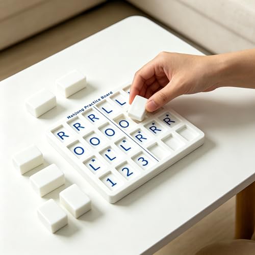 Solo Mahjong Practice Board con 24 ranuras para práctica de Mahjong miniatura 4