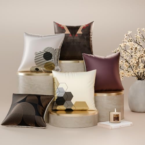 Image of Stoa Paris Cushion Cover Set of 5, Home Decor for Sofa, Bed & Living Room, Digital Printed Cushion Cover 16 Inch x 16 Inch, Soft Touch Finish, Hidden Zip Closure, Cordelia's Heart - Cordelia