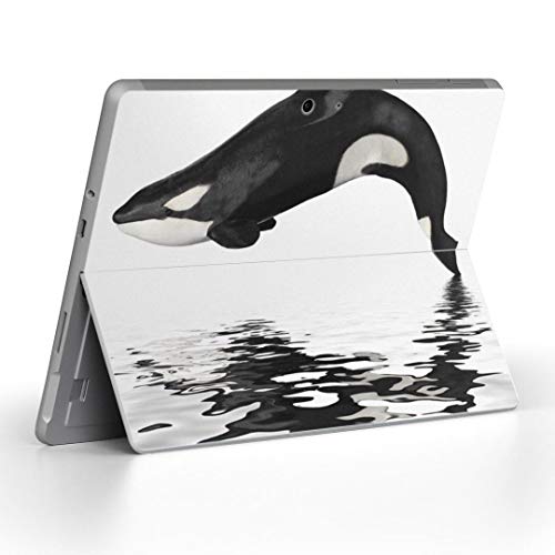 igsticker Surface Go/Surface Go 2 専用スキンシール サーフェス go シール スキン 保護 フィルム ステッカー アクセサリー 015849 海 シャチ 黒