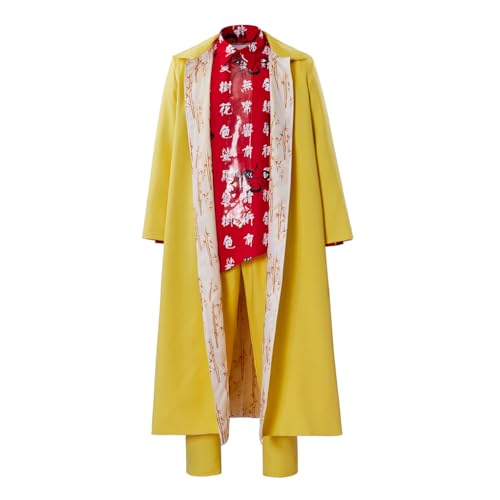 MyheroCos Mens Costume Yellow Coat Full Set Halloween Outfit (M)