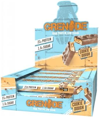 Grenade Carb Killa High Protein and Low Carb Bar, 12 x 60 g - Chocolate Chip Cookie Dough
