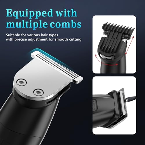 6-in-1 Men's Grooming Kit, Cordless Beard Trimmer & Hair Clipper for Men with Nose Hair Trimmer & Mustache Trimmer Attachments, Waterproof USB Rechargeable Personal Care Set, Gifts for Men - Image 6