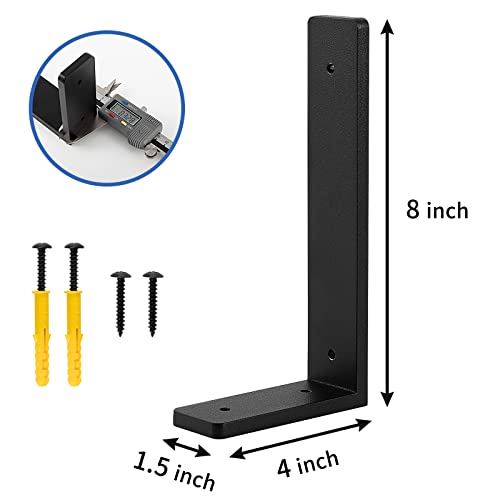 Picesa 8"X 4"Shelf Brackets,L Shelf Brackets, Die-Cast Formation, Vertical Angle, Premium Alloy Metal Heavy Duty Shelf Bracket, High Strength Mounting Hardware Included, Corner Brace Joint,Pack Of 4. #TOP1