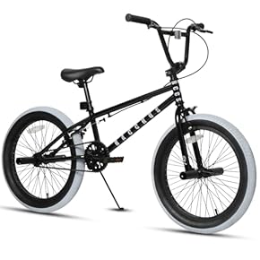 BMX バイク 黒色 スチールフレーム 茶色サドル 自転車 BMX