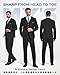 MY'S Men's 3 Piece Slim Fit Suit Set with Tie, 2 Button Blazer Jacket Vest & Pants, Business Wedding Party Prom Suit for Men, Black Medium