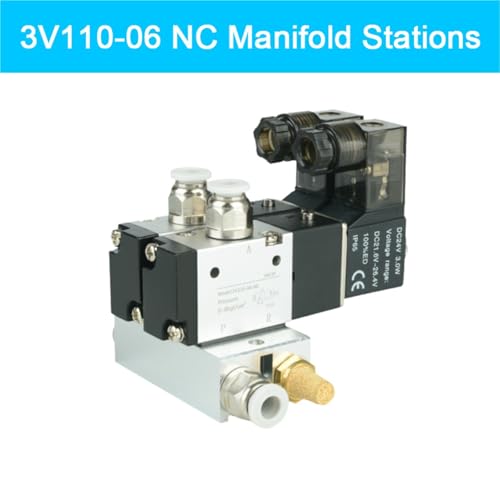 Bloc d'électrovanne 3 ports DC24V à 5 stations avec raccords 8mm