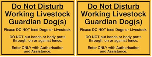 (2 Pack) Do Not Disturb Working Livestock Guardian Dog Sign Metal Tin Sign 8x12 Inches