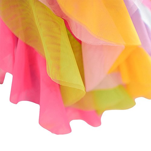 Asherangel Toddler Girls Dresses Sweet Rainbow Summer Beach Sundress Tulle Skirt Rose 5-6Y #TOP3