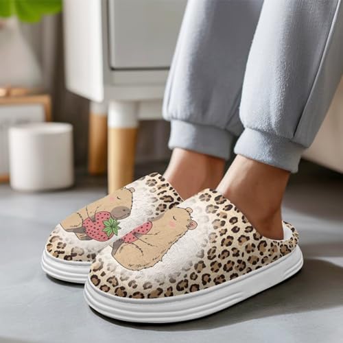 Xoenoiee Slippers for Women Men Comfy Fuzzy Lining House Slippers Platform Sole Slip On Home Slipper Non Slip House Shoes3