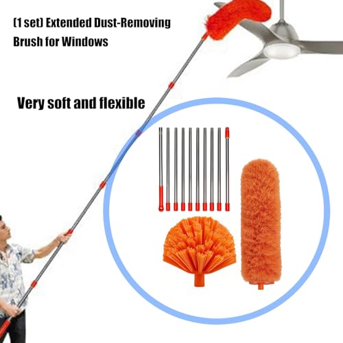 Brosses de nettoyage avec tampon microfibre et barres réglables pour mur - 3