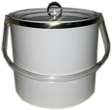 Custom Deco Inc White w/Gold Band Ice Bucket 3 Quart