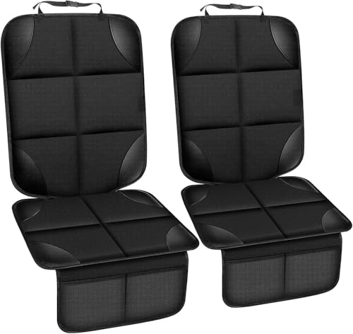 FINEVERNEK 2 Piezas Protector Asiento Coche Silla Bebe, Compatible ISOFIX Universal Protector de Asiento de Coche para niños, Antideslizante Impermeable Protector Silla Coche Niños para SUV, sedán