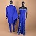 Realwax African Couple Matching Clothes for Wedding Women Slim Mermaid Dress Bazin Riche Men Irregular Jacket Pant Sets 746 M