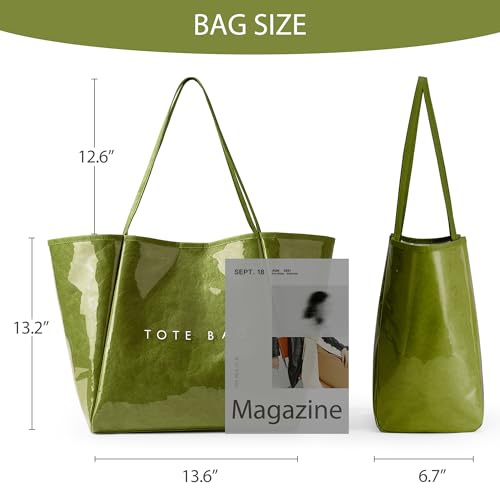 Image of KALIDI PVC Tote Women Weekender Bag Large Shopper Handbag Oversize Shoulder Travel Purse