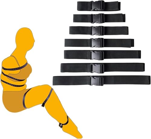 7 Pieces Full Body Bondage Restraint Straps Sex Bondage Sexual Restraints Rope Kit,Adjustable Sexy Straps and Restraints Tied Down Arms and Legs On Bed,Sex Toy for Couple Sweater Yoga D4