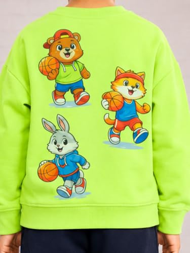Image of KiddoPanti Boys Solid Round Neck Full Sleeve Fleece Sweatshirt | 60% Cotton 40% Polyester | Soft Warm Winter Pullover | Ribbed Cuffs & Hem | Casual Winter Sweatshirt for Kids