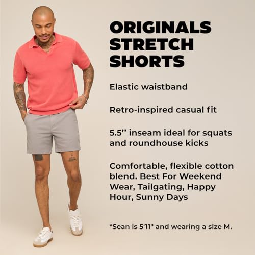 Image of Chubbies Chino Shorts Men 5.5 Inch - Mens Shorts Casual with Elastic Waistband, Side and Back Pockets, Stretch Cotton Blend