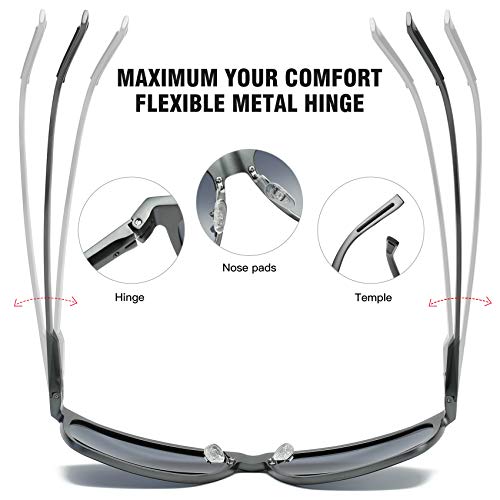 DUCO Unisex Metal Classic Polarised Sunglasses with UV400 Protection for Outdoor Sports 3029H (Gunmetal) - Image 3