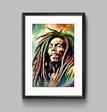  Generico BOB MARLEY - Poster in Formato A4 - Musica Reggae, Poster Musicale, Poster da Parete - CORNICE NON COMPRESA - Idea Regalo SD02