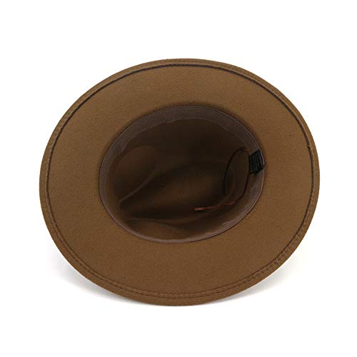 Image of Fedora Hats for Men Wide Brim Panama Hat with Classic Belt