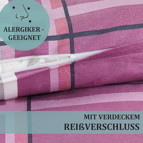 MALIKA 2 teilige kuschelige Baumwolle Soft Fein Biber Bettwäsche 135x200 + 80x80 Kissenbezug, flauschig warme Winter Bettbezug, Größe:155x220 + 80x80 cm, Design - Motiv:Design 3