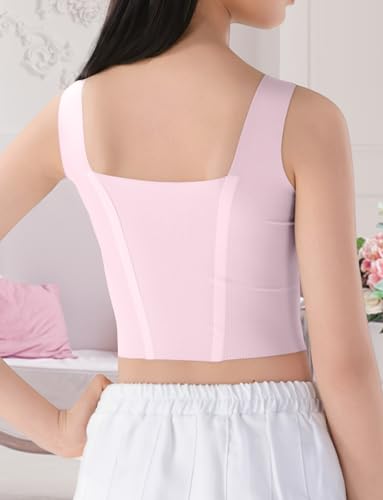 Happy Cherry Teen Girls Training Bras Padded Sports Bra Soft Tank Camisoles with Bra Pads for Girls 7-16 Years2