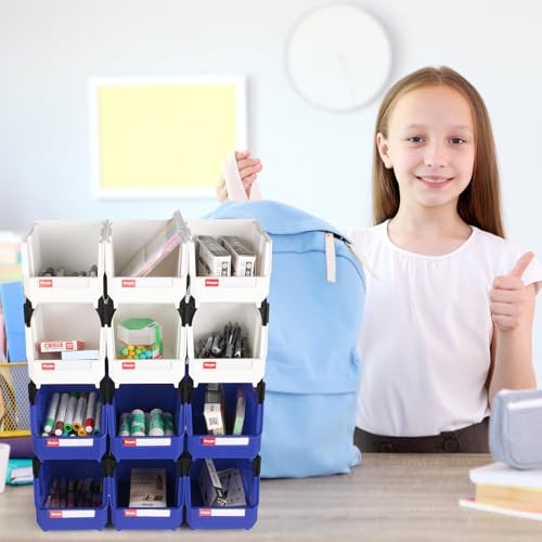 Shineyaplus 12 Packs Stackable Storage Bins, 7" x 5" x 4" Parts Bin, by Shineyaplus - Used condition - Image 8