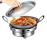 Olla de Acero Inoxidable con Tapa | Kit De Cocina Portátil Y Seguro Con Hornillo | Ollas Inoxidables Seguras para Cera y Líquidos,Para Hogar Exterior Camping Senderismo Picnic Cocina Hotel Restaurante
