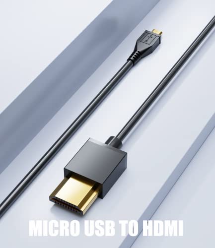 Image of Eanetf HDMI to Micro USB Cable, 1.5M / 5ft HDMI Male to Micro USB Male Data Charging Cord Converter Connector Cable - 5pin（No Data Transmission Function）