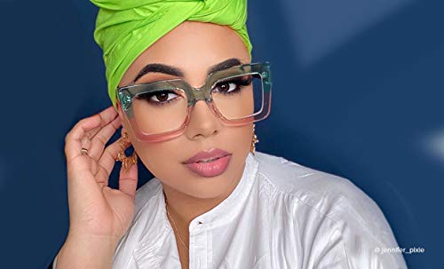 VOOGLAM Oversize Square Blue Light Blocking Glasses for Women Anti Eyestrain UV Eyewear Charisse VFP03062