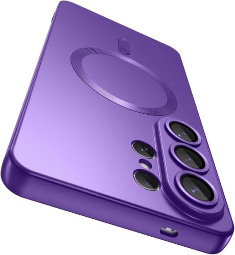Image of DIZORO Samsung S26 Ultra Case, Compatible with Mag Safe Back Cover, Matte Luxury Metallic Luster Flexible TPU Wireless Charging Shockproof Case with Camera Protector (Metallic Violet)